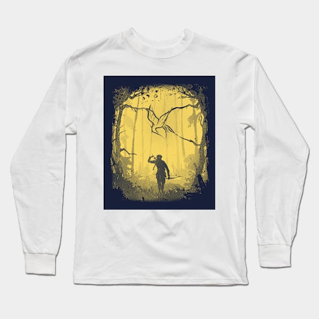 Hunger Games Woods - Yellow Blue Long Sleeve T-Shirt by Uwaki